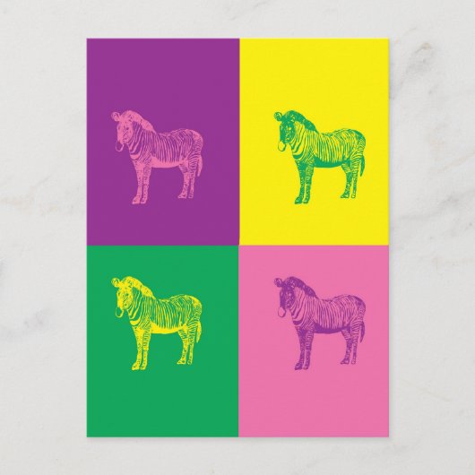 Pop Art Zebra Briefkaart (Voorkant)
