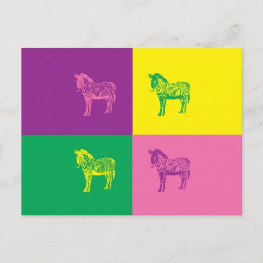 Pop Art Zebra Briefkaart (Voorkant)