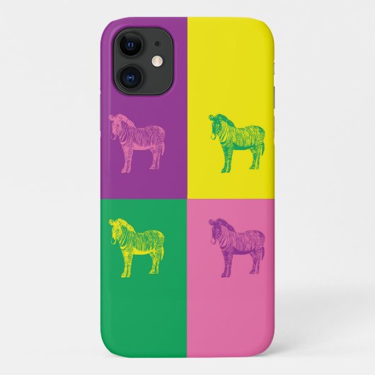 Pop Art Zebra Hoesje-Mate iPhone Case (Achterkant)