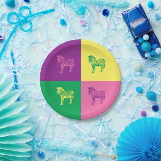 Pop Art Zebra Plate Papieren Bordje (Feest)
