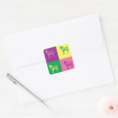 Pop Art Zebra Vierkante Sticker (Envelop)