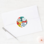 Pop Art Zomerkamp Fun Ronde Sticker (Envelop)