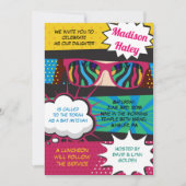 POP ART ZONNEBRIL RETRO Bat Mitzvah Uitnodiging (Voorkant)