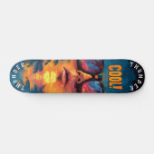 Pop Art Zonsondergang Reflectie - Levendige Retro  Persoonlijk Skateboard (Horizontaal)