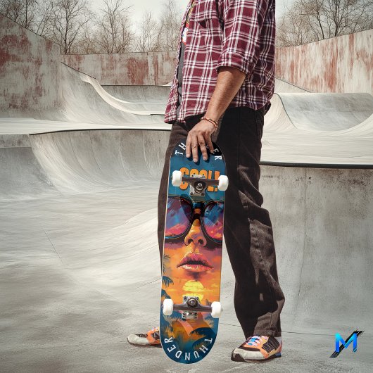 Pop Art Zonsondergang Reflectie - Levendige Retro  Persoonlijk Skateboard