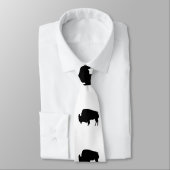 Pop Art Zwart & Wit Buffel Silhouet Neckwear Stropdas (Gebonden)