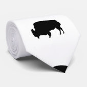 Pop Art Zwart & Wit Buffel Silhouet Neckwear Stropdas (Opgerold)