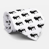Pop Art Zwart & Wit Buffel Silhouet Stropdas (Opgerold)