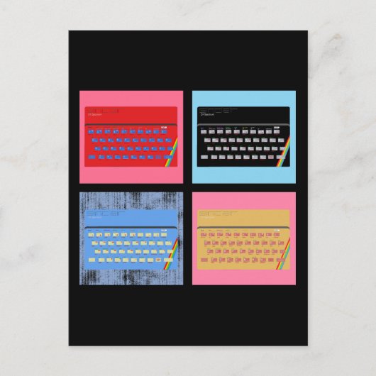 Pop Art ZX Spectrum Briefkaart (Voorkant)