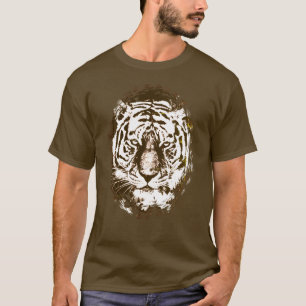 Pop Artwork Tiger hoofd Moderne Sjabloon T-shirt