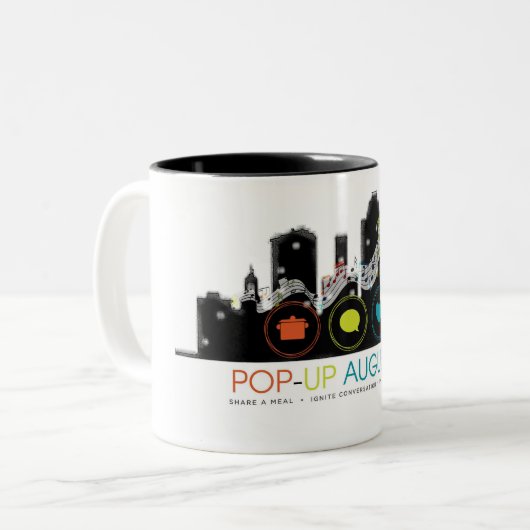 Pop Augusta! Koffie-Mok (11oz) Tweekleurige Koffiemok (Voorkant links)
