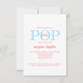 Pop Baby shower Uitnodigen |whitepiblu Kaart (Voorkant)