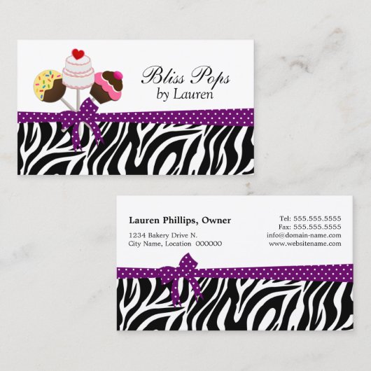 Pop Baker Visitekaartje (Voorkant / Achterkant)