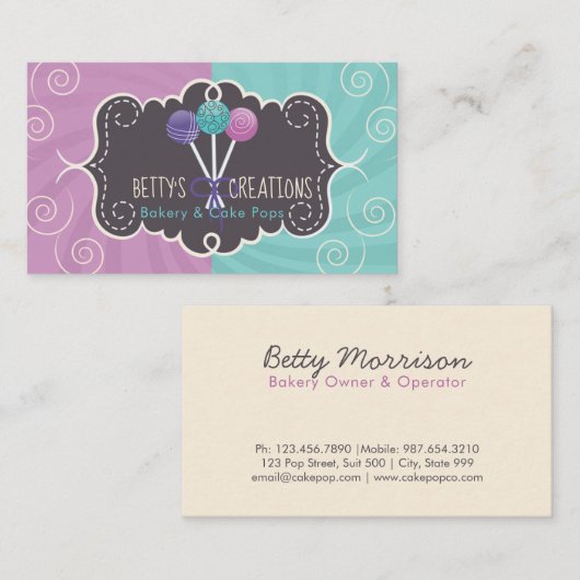 Pop bakkerijontwerp visitekaartje (Voorkant / Achterkant)