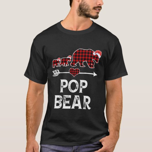 Pop Beer Kerst Pyjama Red Plaid Buffalo Familie T-shirt (Voorkant)