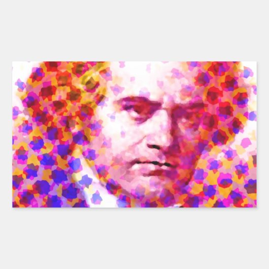 Pop Beethoven Rechthoekige Sticker (Voorkant)