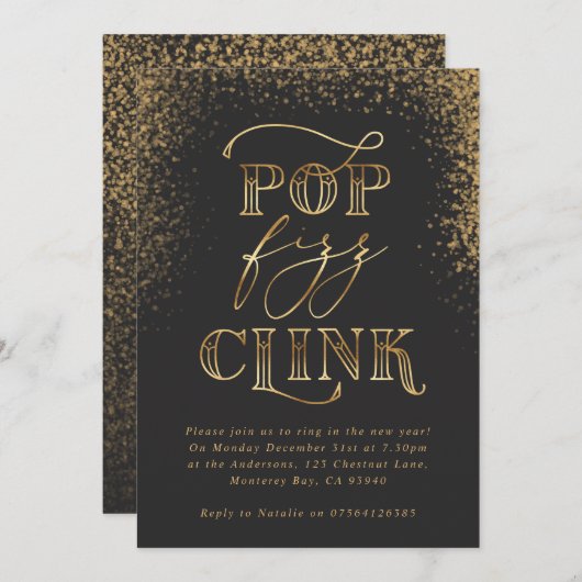 pop beklaagt vizz gouden feestdag uitnodiging (Voorkant / Achterkant)