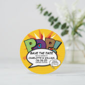 POP Bewaar de datum Leuk Retro Stripboek Pop Art Save The Date (Staand voorkant)