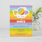 Pop Birthday Party Invitation Kaart (Staand voorkant)