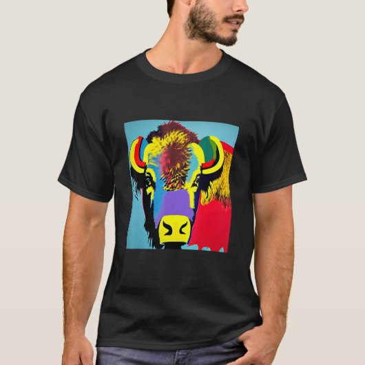 Pop Bison Fun Cute Trendy for Men Women & Kinder T-shirt (Voorkant)