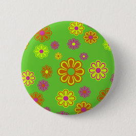 pop bloemen groven ronde button 5,7 cm