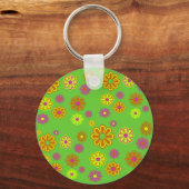 pop bloemen groven sleutelhanger (Voorkant)