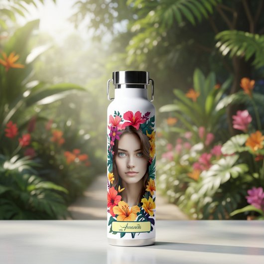 Pop Bloom Patroon twee gezichten Waterfles