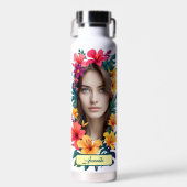 Pop Bloom Patroon twee gezichten Waterfles (Voorkant)