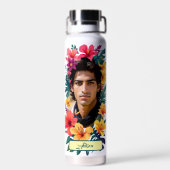 Pop Bloom Patroon twee gezichten Waterfles (Achterkant)