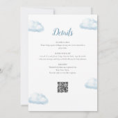 Pop Blue Balloon Girl alles in één Baby shower Kaart (Achterkant)