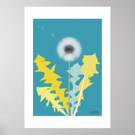 POP Botanical Art - Dandelion Poster