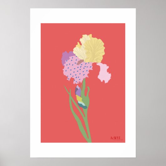 POP Botanical Art - Iris Poster (Voorkant)