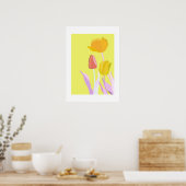 POP Botanical Art - Tulip Poster (Keuken)