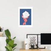 POP Botanical Art - White Rose  Poster (Thuiskantoor)