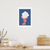 POP Botanical Art - White Rose  Poster (Keuken)