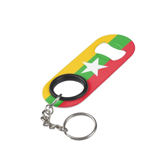 pop Bottles with Myanmar Pride beroemd gemaakt doo Mini Flessenopener (Achterkant Gekanteld)