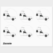 pop boven chinese camper ronde sticker (Vel)