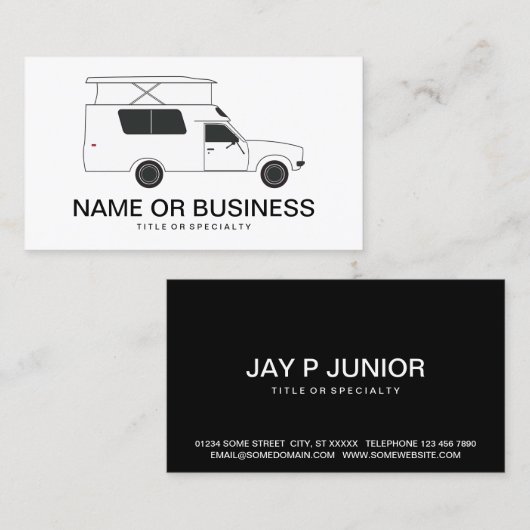 pop boven chinese camper visitekaartje (Voorkant / Achterkant)