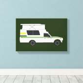pop boven chinook camper retro lemon limoen canvas afdruk (Insitu (Houten vloer))