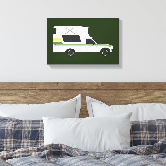 pop boven chinook camper retro lemon limoen canvas afdruk (Insitu (Slaapkamer))