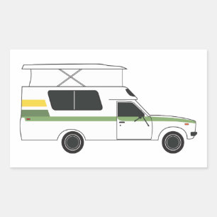 pop boven chinook camper retro lemon limoen rechthoekige sticker