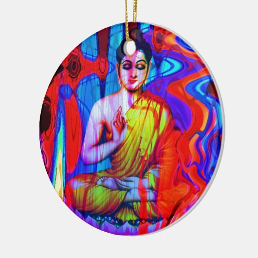 Pop Buddha Keramisch Ornament (Links)