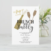 POP Champagne Brunch & Bubble Vrijgezellenfeest Kaart (Staand voorkant)