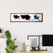 Pop Charlee Buffalo Hunting Mural Poster (Thuiskantoor)