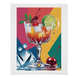 Pop & Cherry – Cocktailkunst im Retro-Stil Perfect Poster