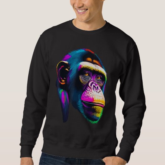 Pop Chimpansee Chimp Dier Aap Gezicht Aap Aap Trui (Voorkant)