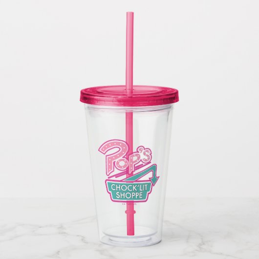 Pop Chock'Lit Shoppe Pink Logo Acryl Drinkbeker (Voorkant)