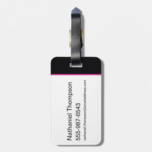 Pop Chock'Lit Shoppe Pink Logo Bagagelabel (Achterkant verticaal)