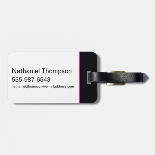 Pop Chock'Lit Shoppe Pink Logo Bagagelabel (Achterkant horizontaal)