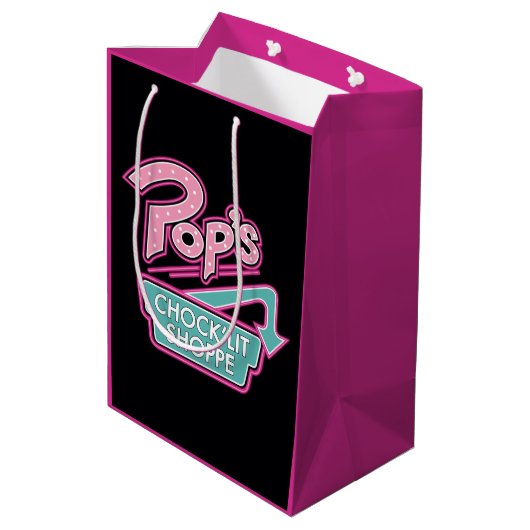 Pop Chock'Lit Shoppe Pink Logo Medium Cadeauzakje (Achterkant Gekanteld)